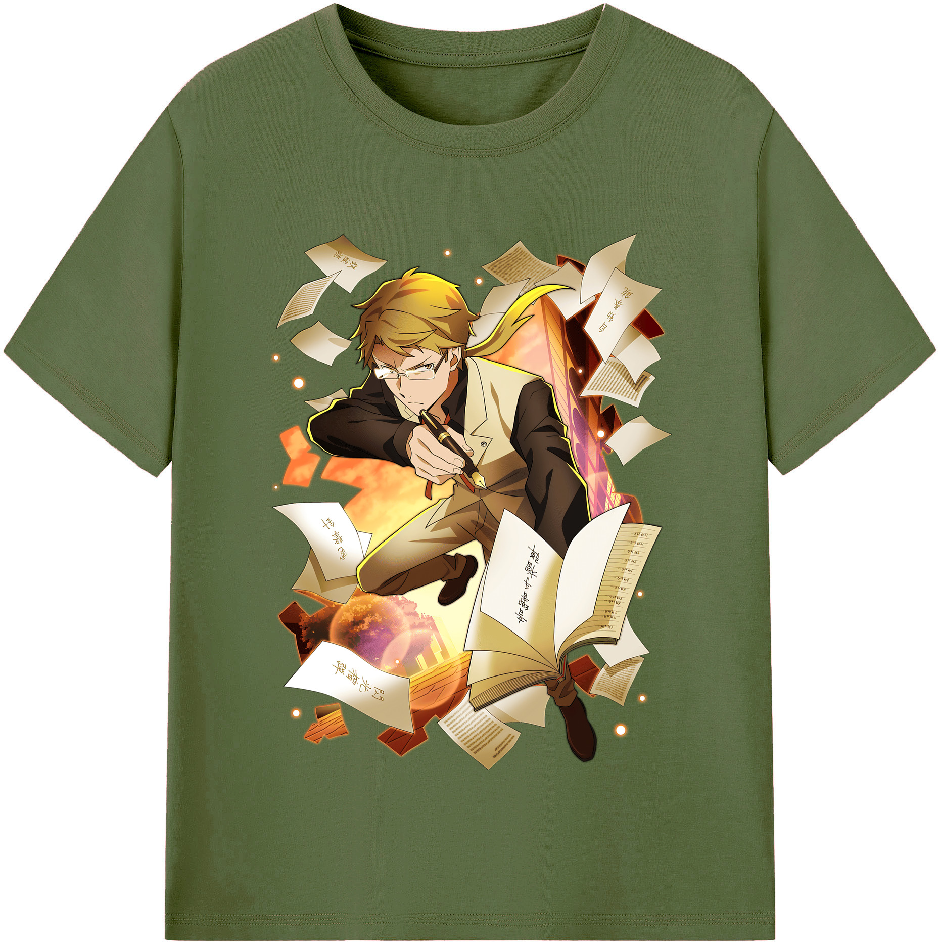 （画像用） 文豪ストレイドッグス Bungo Stray Dogs 綿100％半袖Tシャツ（フロントプリント）